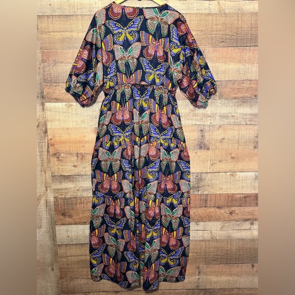 Trina Turk Argo Iris Butterfly Print Maxi Dress size Large - Picture 4 of 10
